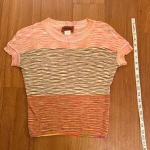Missoni Pink and Orange Short Sleeve Knit Top
